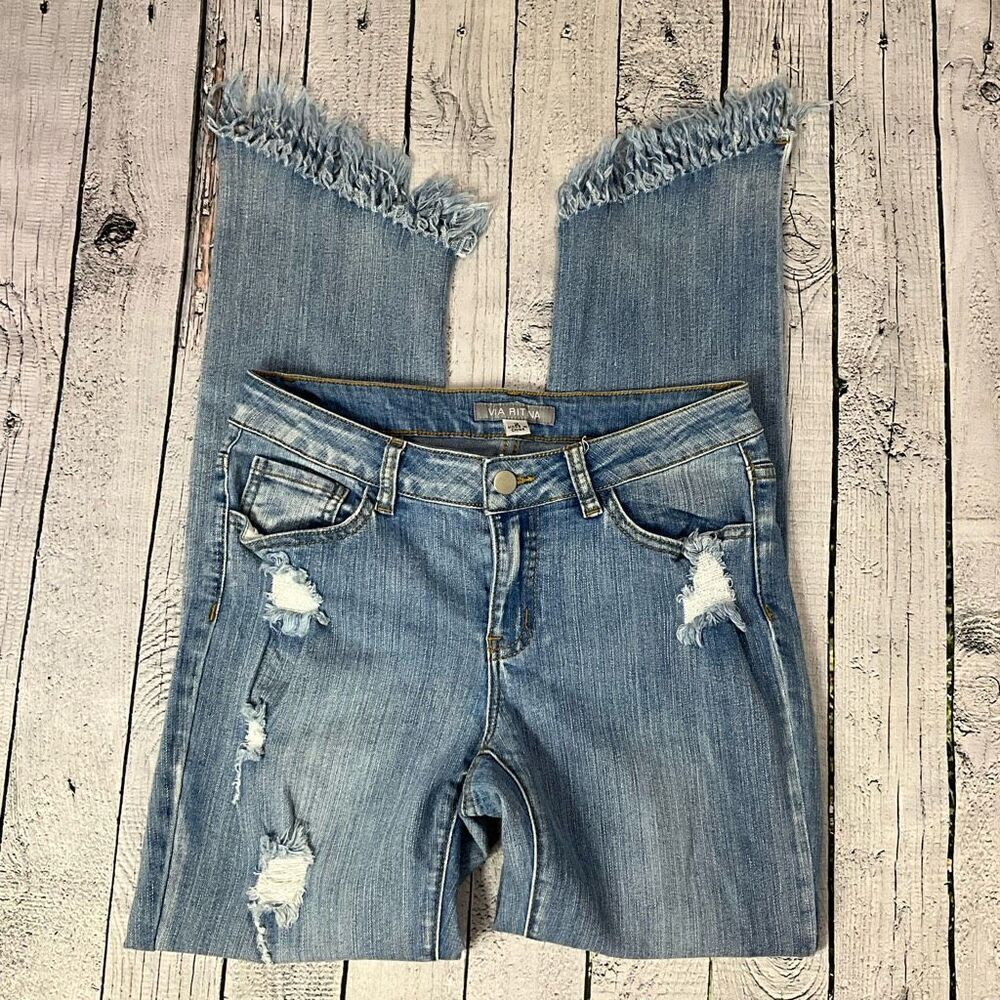VIA RITINA Distressed Jeans